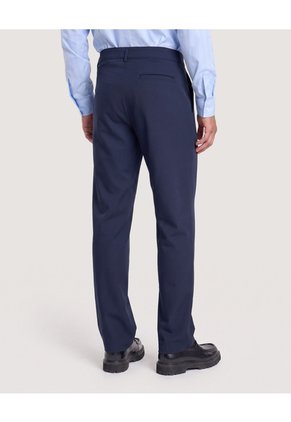 Pantalón Formal Regular Para Hombre Azul Ostu