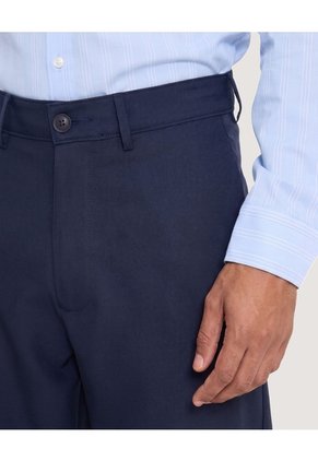 Pantalón Formal Regular Para Hombre Azul Ostu