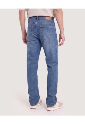 Jean Straight Clásico Para Hombre Azul Ostu