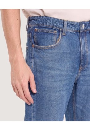 Jean Straight Clásico Para Hombre Azul Ostu