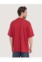 Camiseta Oversize Texturizada  Para Hombre Vino Ostu de Ostu
