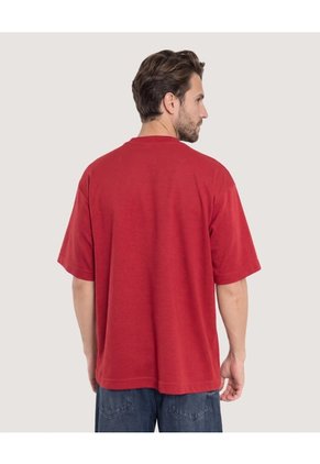 Camiseta Oversize Texturizada  Para Hombre Vino Ostu