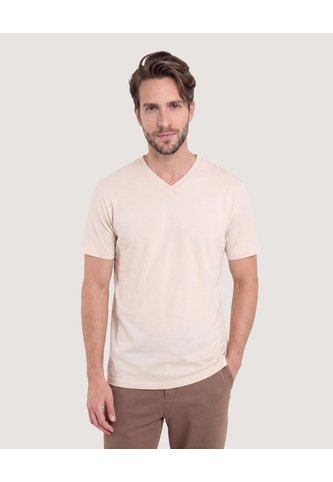Camiseta Essential Cuello V  Para Hombre Arena Ostu Ostu