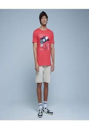 Camiseta Para Hombre Manga Corta Color Rojo Marca Ostu #60091214