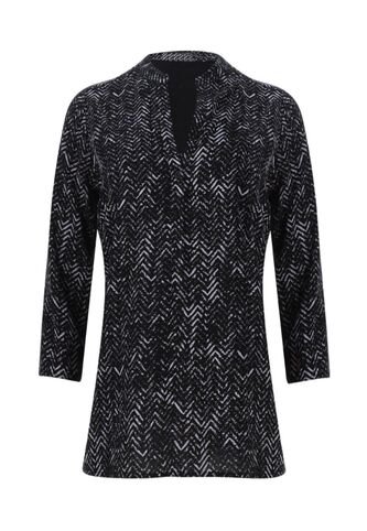 Blusa Para Mujer Manga 3/4 Color Negro Marca Ostu #40120456 Ostu