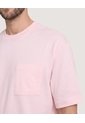 Camiseta Oversize Con Bolsillo  Para Hombre Rosa Ostu de Ostu