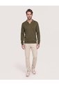 Saco Tejido Cuello Polo  Para Hombre Verde Ostu de Ostu