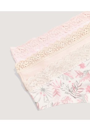 Panty Tanga Con Encaje Pack X3 X3 Para Mujer Surtido Ostu