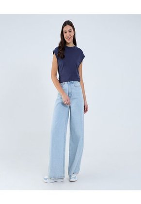 Camiseta Para Mujer Manga Sisa Color Azul Oscuro Marca Ostu #40092246