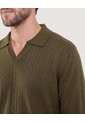 Saco Tejido Cuello Polo  Para Hombre Verde Ostu de Ostu
