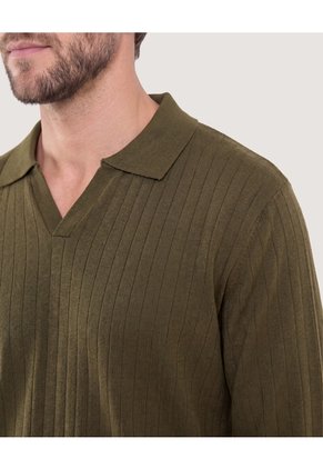 Saco Tejido Cuello Polo  Para Hombre Verde Ostu