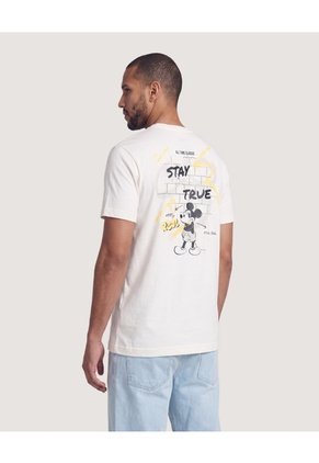 Camiseta Mickey Stay True Para Hombre Marfil Ostu