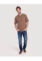 Camiseta Oversize Con Bolsillo  Para Hombre Café Ostu de Ostu