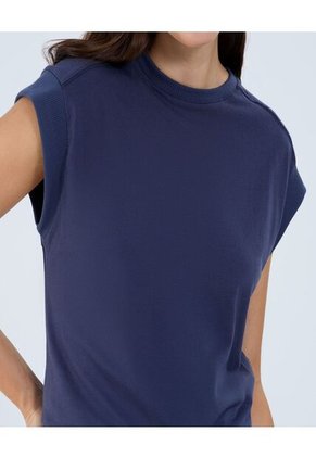 Camiseta Para Mujer Manga Sisa Color Azul Oscuro Marca Ostu #40092246