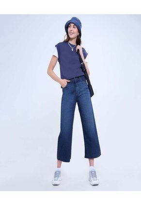 Camiseta Para Mujer Manga Sisa Color Azul Oscuro Marca Ostu #40092246