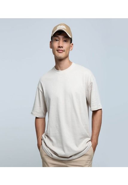Camiseta Para Hombre Manga Corta Color Beige Marca Ostu #60091336