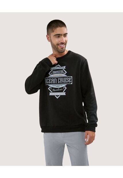 Buzo Para Hombre Cuello Redondo Color Negro Marca Ostu #60060430