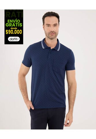 Polo Para Hombre Cuello Tejido Con Bolsillo Color Azul  Marca Ostu #60110744 Ostu