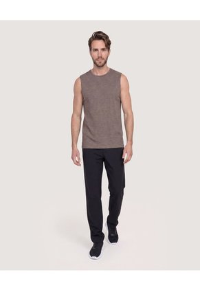Camiseta Active Jaspe Texturizada  Para Hombre Café Ostu