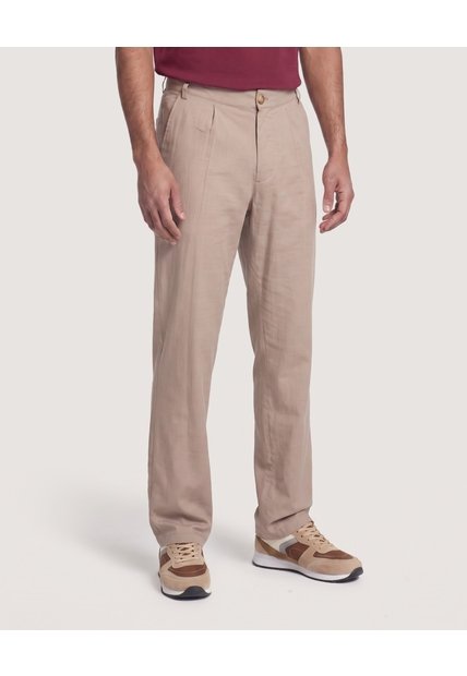 Pantalón De Moda Con Pinzas  Para Hombre Café Ostu