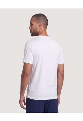 Camiseta Active Costuras Contraste  Para Hombre Blanco Ostu