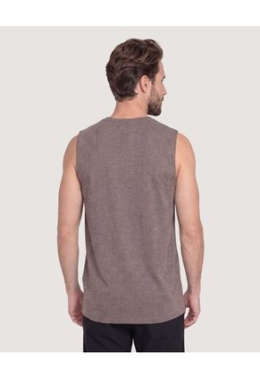 Camiseta Active Jaspe Texturizada  Para Hombre Café Ostu
