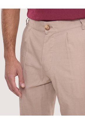 Pantalón De Moda Con Pinzas  Para Hombre Café Ostu