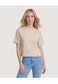 Camiseta Crop Oversize  Para Mujer Café Ostu de Ostu