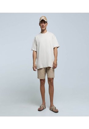 Camiseta Para Hombre Manga Corta Color Beige Marca Ostu #60091336
