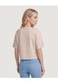 Camiseta Crop Oversize  Para Mujer Café Ostu de Ostu