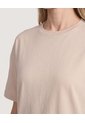 Camiseta Crop Oversize  Para Mujer Café Ostu de Ostu