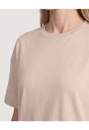 Camiseta Crop Oversize  Para Mujer Café Ostu