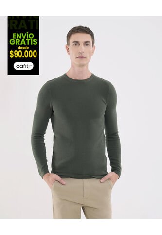 Saco Para Hombre Cuello Redondo Color Verde  Marca Ostu #60330033 Ostu