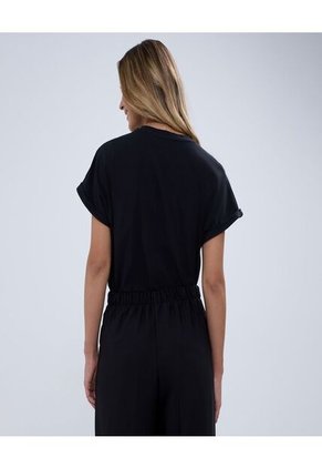 Camiseta Para Mujer Manga Corta Color Negro Marca Ostu #40092214