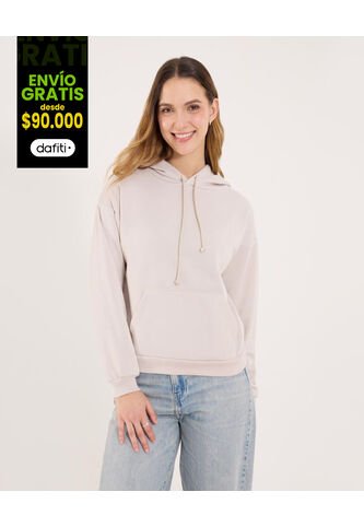 Buzo Para Mujer Hoodie Color Beige Marca Ostu #40060403 Ostu