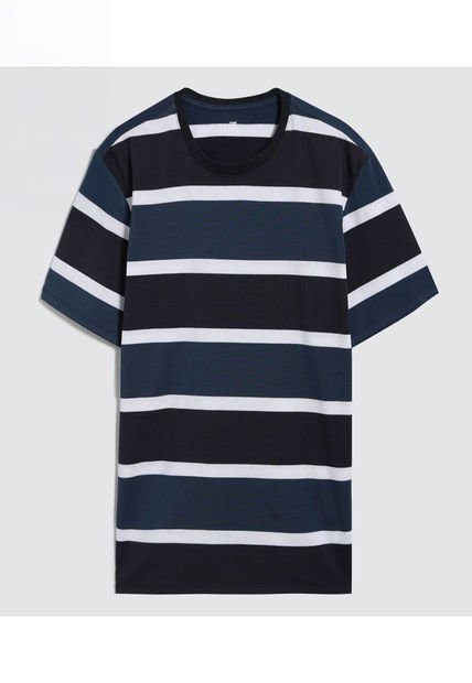 Camiseta Para Hombre Manga Corta Color Azul  Marca Ostu #60091231