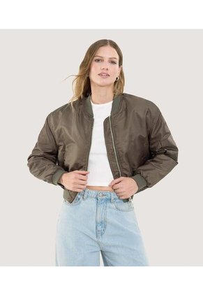 Chaqueta Para Mujer Bomber Color Verde  Marca Ostu #40080217