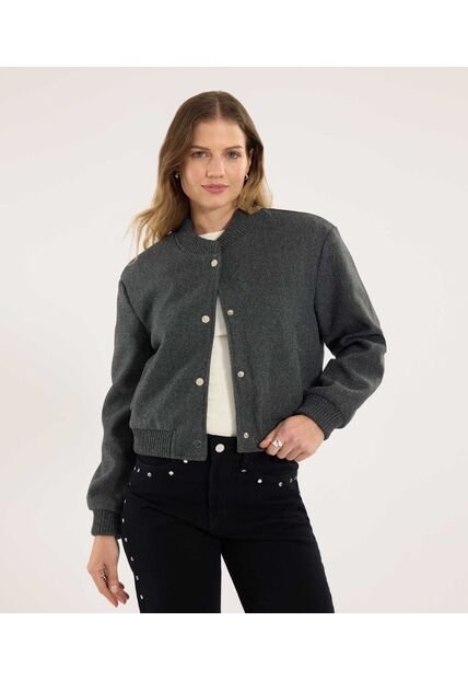 Chaqueta Para Mujer Bomber Color Gris Marca Ostu #40080221
