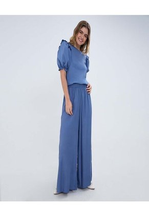 Camiseta Para Mujer Manga Corta Color Azul  Marca Ostu #40092259