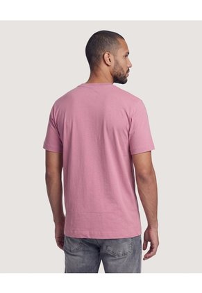 Camiseta Basica Con Screen Para Hombre Rosa Ostu