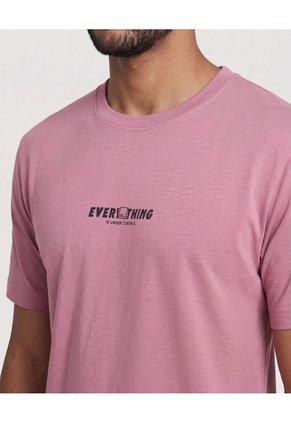 Camiseta Basica Con Screen Para Hombre Rosa Ostu