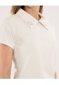 Polo Para Mujer Manga Corta Color Crudo Marca Ostu #40110181 de Ostu