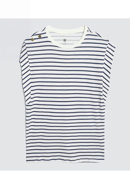 Camiseta Para Mujer Manga Corta Color Azul  Marca Ostu #40091999