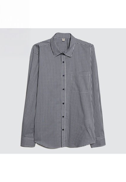 Camisa Para Hombre Manga Larga Con Bolsillo Color Azul  Marca Ostu #60010640