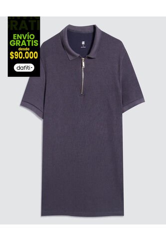 Polo Para Hombre Cuello Tejido Sin Bolsillo Color Negro Marca Ostu #60110726 Ostu