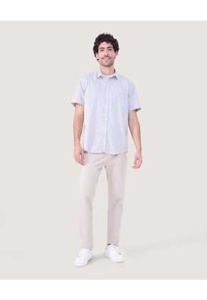 Camisa Para Hombre Manga Corta Con Bolsillo Cuello Casual M Color Gris  Marca Ostu #60010798