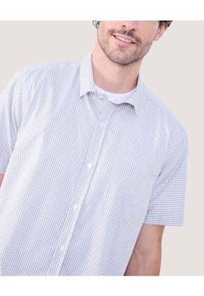 Camisa Para Hombre Manga Corta Con Bolsillo Cuello Casual M Color Gris  Marca Ostu #60010798