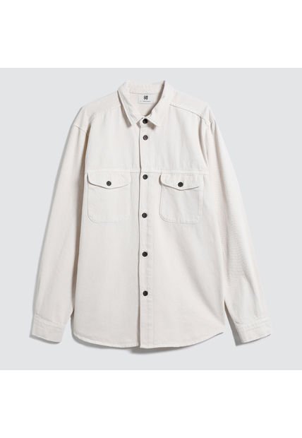 Camisa Para Hombre Sobrecamisa Manga Larga Color Blanco Marca Ostu #60010613