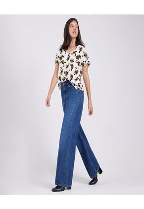 Blusa Para Mujer Manga Corta Color Crema Marca Ostu #40120894