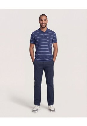 Polo Para Hombre Cuello Tejido Con Bolsillo Color Azul Marca Ostu #60110899